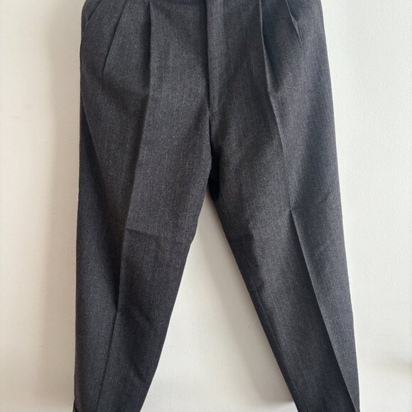 D’urban Grey Double Breasted 2 x2 Checked Peak Lapel Wool Suit- 36 Pants 28 x 26 - Picture 11 of 16